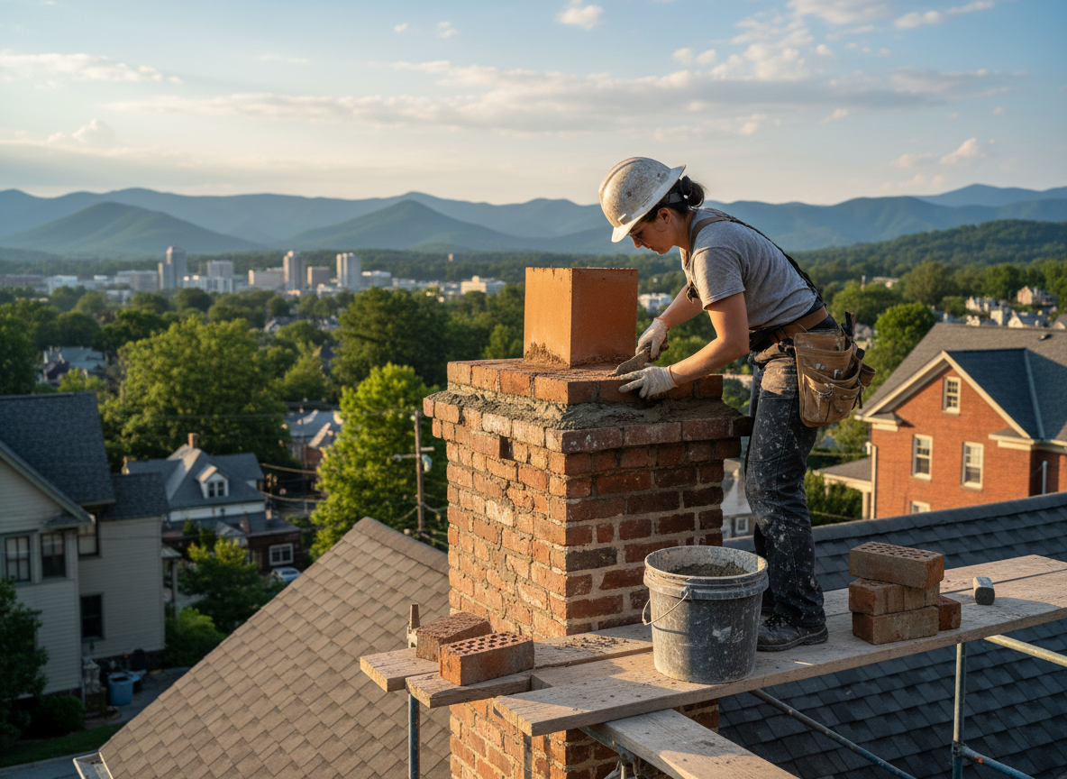 brick chimney repair in Ashville
