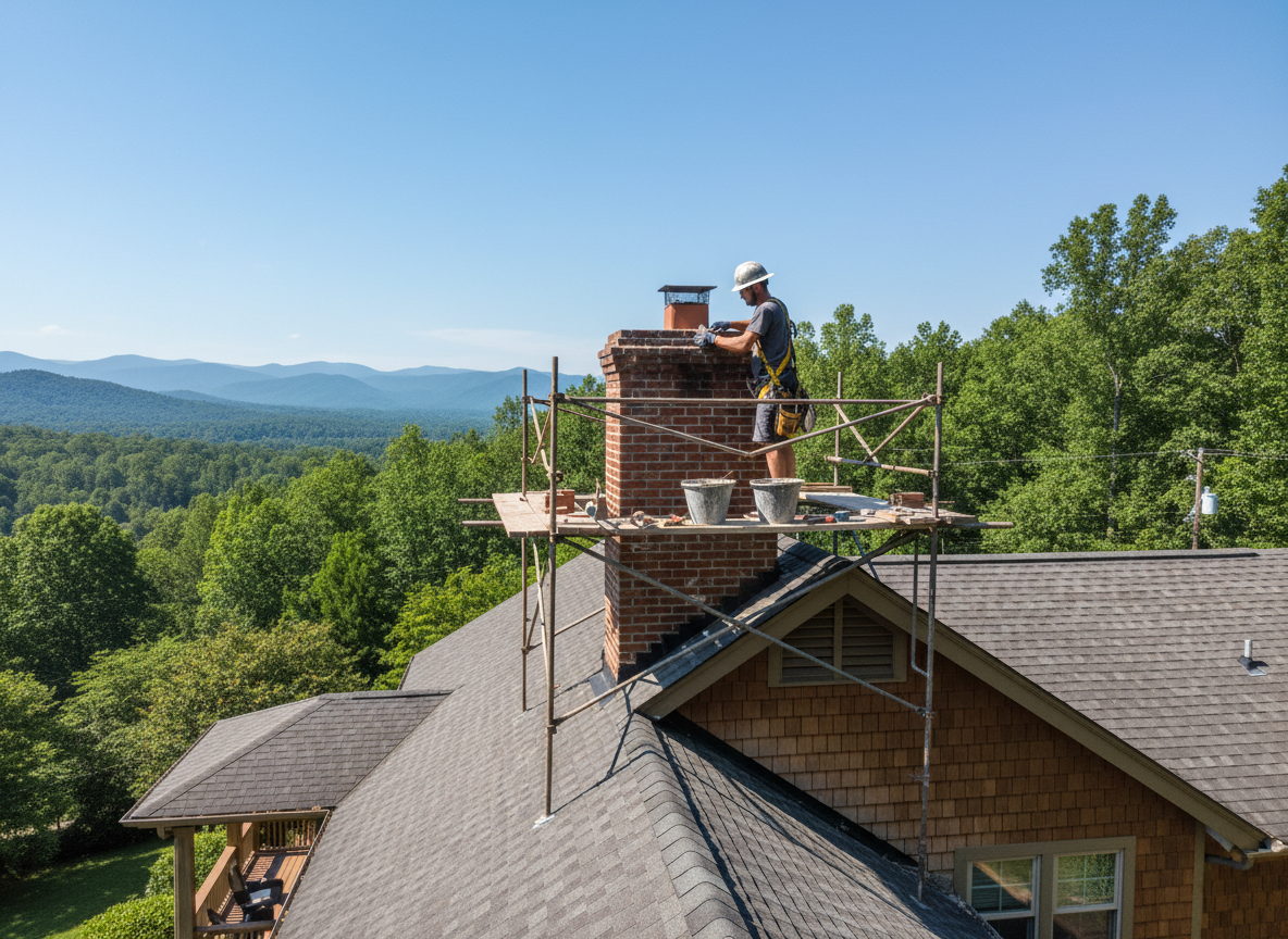 Residential chimney repair in Ashville